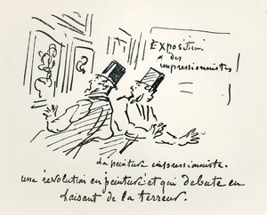Karikatur av den første impresjonistiske utstillingen i Paris, 